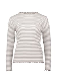 CARTOON - Essential 08 Langarmshirt, Stehkragen, Wellensaum, für Damen - 1861 CREAM/PURPLE
