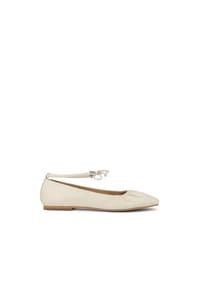 ONE ELEMENT - Cremefarbene Ballerinas mit Schleifen - Creme