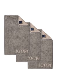 JOOP! - Gästetuch Classic Frottierkollektion, 3er Pack - 30x50 cm, Walkfrottier - Anthrazit