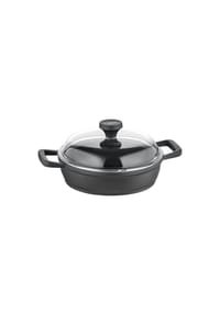 Berndes® - Servierpfanne Edition 100 mit Deckel, Aluguss, Schwarz, 28 cm - schwarz