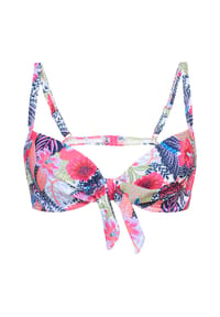 MANGUUN - Bikini-Oberteil Vibrant Tropical, Schleife, für Damen - E661/PINKYARROWAOP