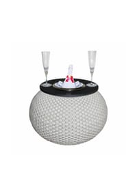 COOTAB COOLER TABLE - Beistelltisch mit Edelstahl-Kühler Milano 40 cm - Anthrazit/Champagner