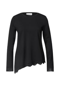 STREET ONE STUDIO - Langarmshirt, Spitze, für Damen - 10001 BLACK