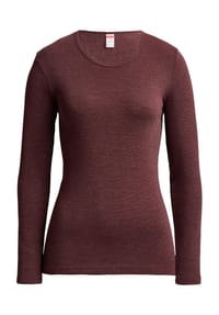 -con-ta- - Loungewear-Oberteil, Langarm, Melange, für Damen - 553 BURGUND