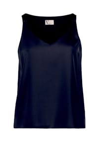 Vera Mont - Satin-Bluse mit V-Ausschnitt - Night Sky