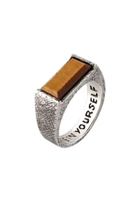 HAZE & GLORY - Ring Siegelring Tigerauge Tigers Valley 925 Sterling Silber - Silber
