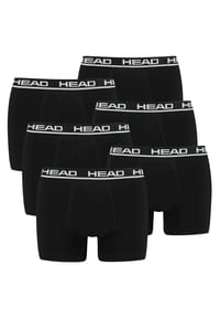 HEAD® - Herren Boxershort, 6er Pack - Basic, Baumwoll Stretch, einfarbig - Anthrazit/Gelb