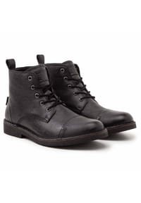 Levi's® - Herren Stiefel - Track, Stiefeletten, Boots, Leder, Logo, Schnürung, einfarbig - Schwarz