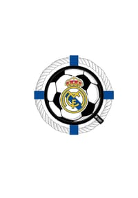 COFI - Real Madrid Hundespielzeug – Wurfring mit Seil aus Polyester & Baumwol - 