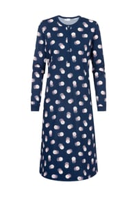 mey - Scribbled Dots Nachthemd, Henley-Ausschnitt, Punkte-Design, für Damen - 1118 DEEP MARINE