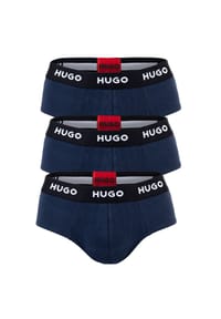 HUGO RED - Slips, 3er-Pack, Logo-Bund, für Herren - 001 BLACK