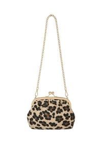 collezione alessandro® - Umhängetasche Leo Purse aus echtem Wildleder mit Leo Druck - braun