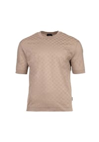 JOOP! - Herren T-Shirt - Varo, Rundhals, Kurzarm, Cornflower-Allover, Baumwolle - Hellbeige