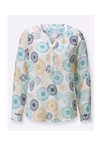 Witt - Langarm-Bluse - ecru-burgund-bedruckt