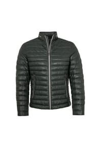 MILESTONE® - Herren Lederjacke Steppjacke Lammnappa dunkelgrün - dunkelgrün