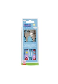 COFI - Peppa Pig Kinderbesteck Set 2-teilig – Löffel & Gabel mit Motivgriffen - Blau Onesize