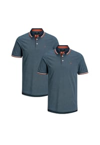 JACK & JONES - Poloshirt 2er Pack Paulos - Slim Fit - Beige / schwarz