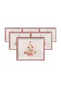 Villeroy & Boch Gebäckplatten Winter Bakery Delight 27 x 23 cm 6er Set bunt - WINTER BAKERY DELIGHT - bunt