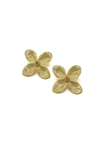 LES REINES - Floral Elegance – Keramikohrringe, 24K vergoldet - Gold