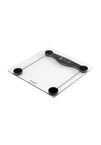 COFI - Korona Glaswaage Personenwaage OLIVIA | 180 kg Tragkraft zeitloses - Transparent 28x28x5 cm