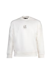 ARMANI EXCHANGE - Herren Sweatshirt - Pullover, Rundhals, Logo, Baumwoll-Mix - Beige