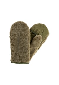 camel active - Teddy Handschuhe in einem Materialmix - Hellkhaki