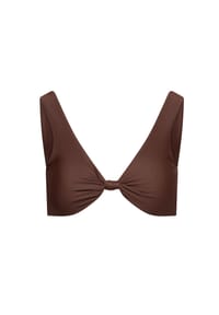 MODA MINX - Bikinioberteil SIMPLE SWIM KNOT TOP mit tollem Knoten-Detail - Coffee