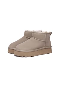 EVERAU® - Damen Ultra Mini Plateau Stiefel Heron - BLACK
