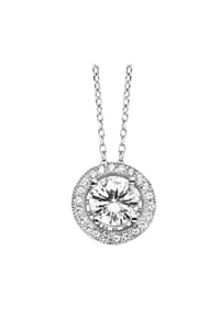 Julie Julsen® - Anhänger mit Kette 925/- Sterling Silber 23 Zirkonia - weiß