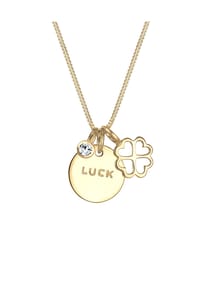 elli. - Halskette Kleeblatt Luck 925 Silber, Mit Kristallen Von Swarovski® - Silber