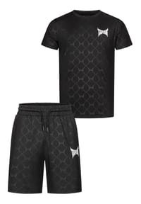 TAPOUT® - Herren T-Shirt & Shorts Set normale Passform PHILIOS - Black/White