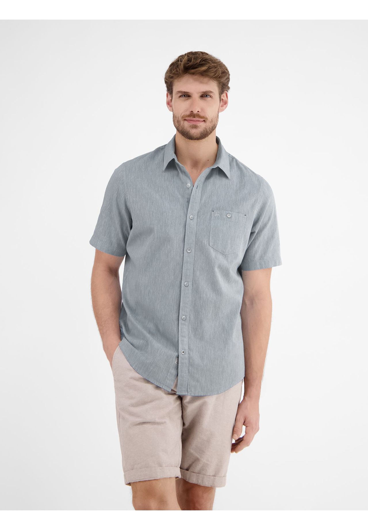 Lerros Freizeithemd, Regular-Fit, Halbarm, Kent-Kragen, FüR Herren, Blau, M