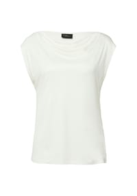 s.Oliver BLACK LABEL - T-Shirt, Wasserfall-Ausschnitt, für Damen - 0200 WHITE