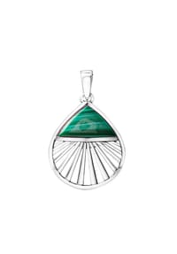 zeeme GEMSTONES - Anhänger 925/- Sterling Silber 1 Malachit - weiß