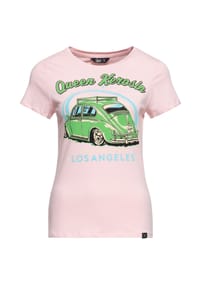 QUEEN KEROSIN - Print-Shirt mit Oldtimer-Print Los Angeles - offwhite