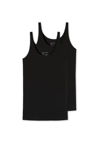 SCHIESSER - Trägertop "95/5", 2er Pack, U-Ausschnitt, uni, für Damen - 000 SCHARZ