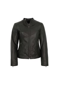 7eleven - Damen Lederjacke Lammnappa schwarz - schwarz