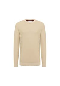 MUSTANG® - Herren Strickpullover - Elliot, Flat Knit, Baumwolle, Rundhals, einfarbig - Schwarz