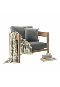 LOBERON Sessel Courtelevant grau/braun - Sitzmöbel für den Garten - grau/braun