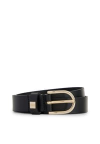 BOSS - Ledergürtel, goldfarbene Schließe, für Damen - 001 BLACK