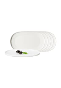 Ritzenhoff & Breker Servierplatten Kelly 23,5 x 14 cm 6er Set weiß - KELLY - weiß