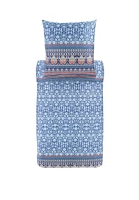bassetti - Bettwäsche MIRA Áus satinierter Baumwolle mit Allover-Print - Blau
