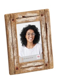 WALTHER GLAS - Portraitrahmen, Holz, rustikal - braun, weiß