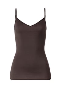 HANRO - Spaghetti Top Cotton Seamless - Dark mocha