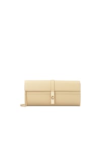 Kazar - Elegante Clutch mit Monogramm-Verschluss - Beige