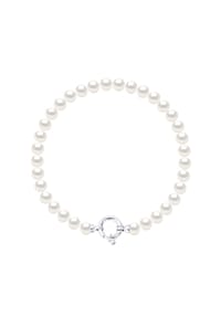 Pearls & Colors - Armband aus halbbarocken Süßwasserkulturperlen - Silber/Weiß