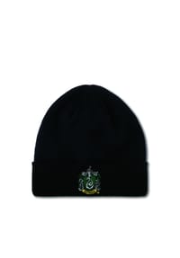 LOGOSHIRT® - Knitted Hat Harry Potter - Slytherin Logo - black