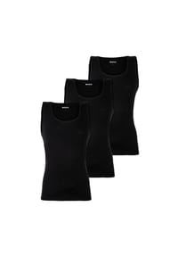 BOSS - Rib Classic Unterhemden, 3er-Pack, Baumwolle, für Herren - 001 BLACK