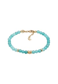 elli. PREMIUM - Armband Amazonit Perlen Hellgrün Beads 925 Silber Vergoldet - Hellblau
