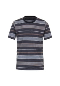 CASAMODA - Herren T-Shirt gestreift - graues Dunkelblau